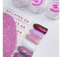 Біло рожева втирка єдиноріг Neon Pink NailApex