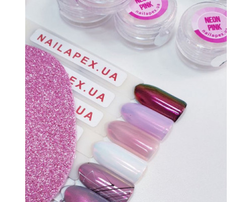 Біло рожева втирка єдиноріг Neon Pink NailApex