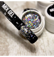 Мікс Гель №01 срібло голограма NailApex