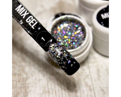 Мікс Гель №01 срібло голограма NailApex
