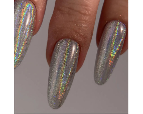 Nailapex втирка Prism – класична срібляста голографія, що переливається всіма кольорами веселки