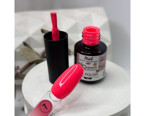 Pink gel polish Summer Collection №07, 6мл - яскраво-рожева класика