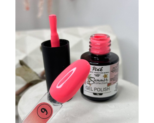 Pink gel polish Summer Collection №09, 6мл - класичний світло рожевий