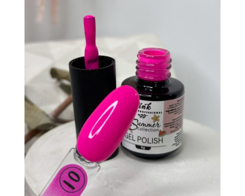 Pink gel polish Summer Collection №10, 6мл - яскрава фуксія
