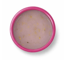 Pink Flower gel Nude 15g №14 - молочно-нюдова основа, жовті квіти та сяючі пластівці