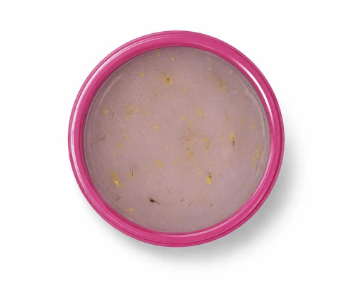 Pink Flower gel Nude 15g №14 - молочно-нюдова основа, жовті квіти та сяючі пластівці