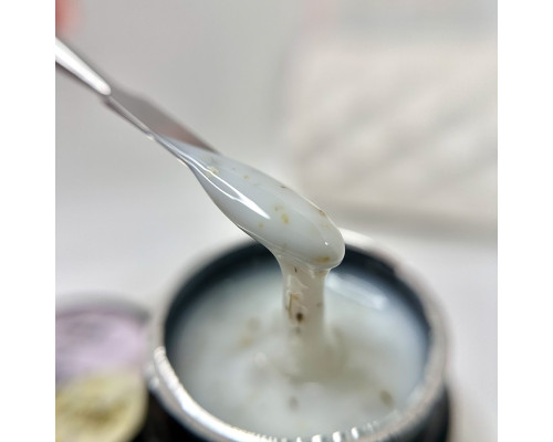 Pink Super Gel Flowers in Milk №01, 15g - молочний гель з жовтими сухоцвітами