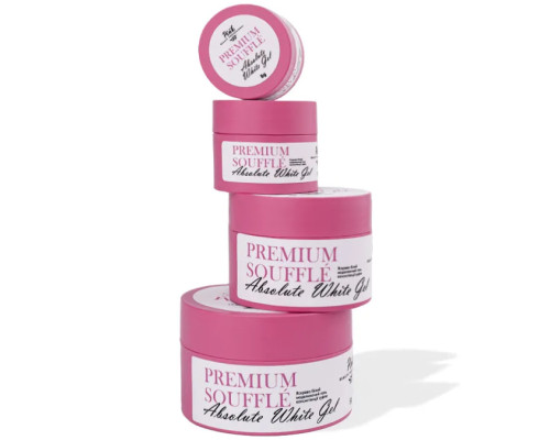 Pink Premium Souffle Absolute white gel - яскраво білий моделюючий гель консистенції суфле