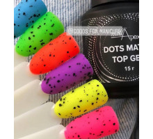 NailApex Top Dots Matta матовий топ з крихтою, 15мл