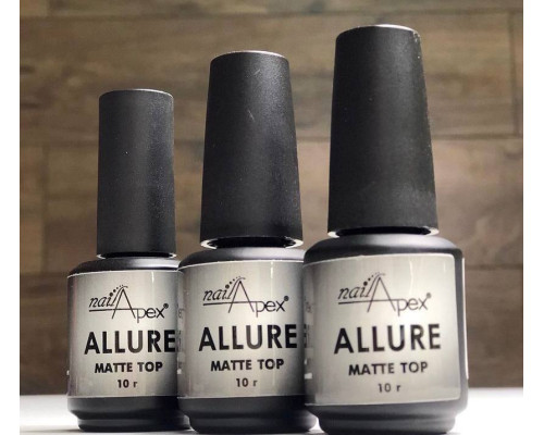 NailApex Matte Top Allure матовий топ без липкого шару, 10мл