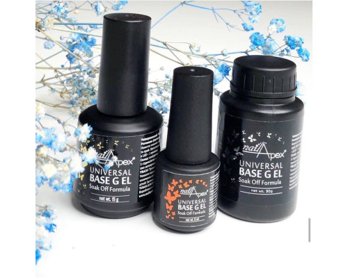 NailApex Soak Off UV Base густа каучукова база універсальна, 15мл