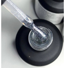 NailApex Top Silver Glitter топ без липкого шару з срібним глітером, 15мл