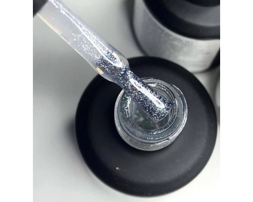 NailApex Top Silver Glitter топ без липкого шару з срібним глітером, 15мл