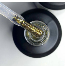 NailApex Top Gold Glitter топ без липкого шару з золотим глітером, 15мл