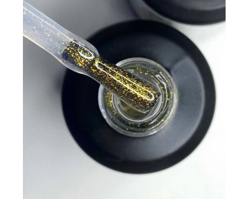 NailApex Top Gold Glitter топ без липкого шару з золотим глітером, 15мл