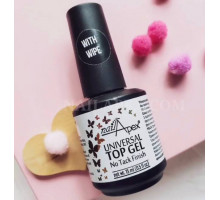 NailApex Top Gel No Tack Finish universal, топ з липким шаром, 15мл