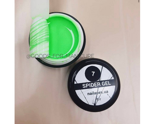 NailApex Павутинка гель Professional №07, 5мл (салатова)