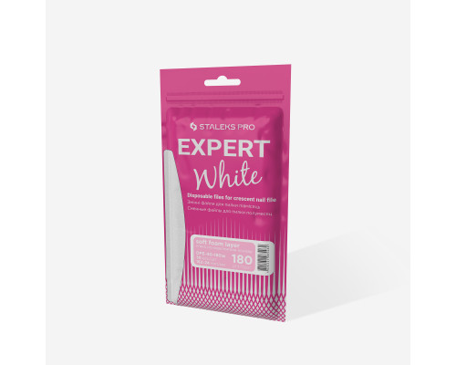 Змінні файли білі для пилки півмісяць на м’якій основі Staleks Pro Expert 40, 180 грит (30 шт)