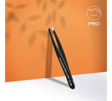 Пінцет для брів Staleks Pro Expert 11 Type 4b (вузькі скошені кромки), чорний